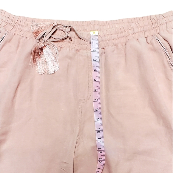 Lane Bryant Womens Pink Pull on Elastic waistband linen Pants - Picture 13 of 13